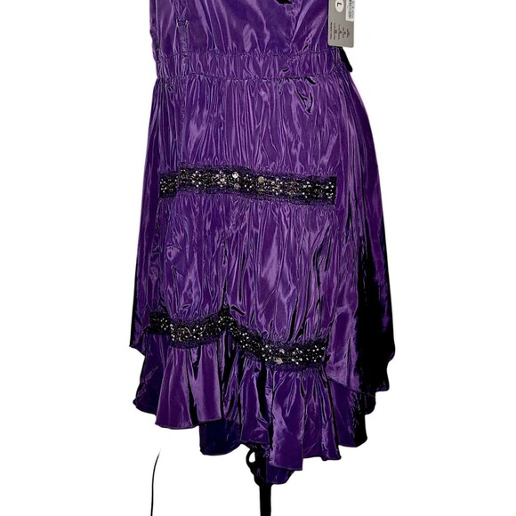 Pretty Angel Purple Corset Lace-Up Beaded WhimsyGoth Dress Indie Sleeze … - Picture 4 of 8